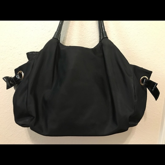 Kate Spade Stevie Black Bow Baby Bag w/ pad